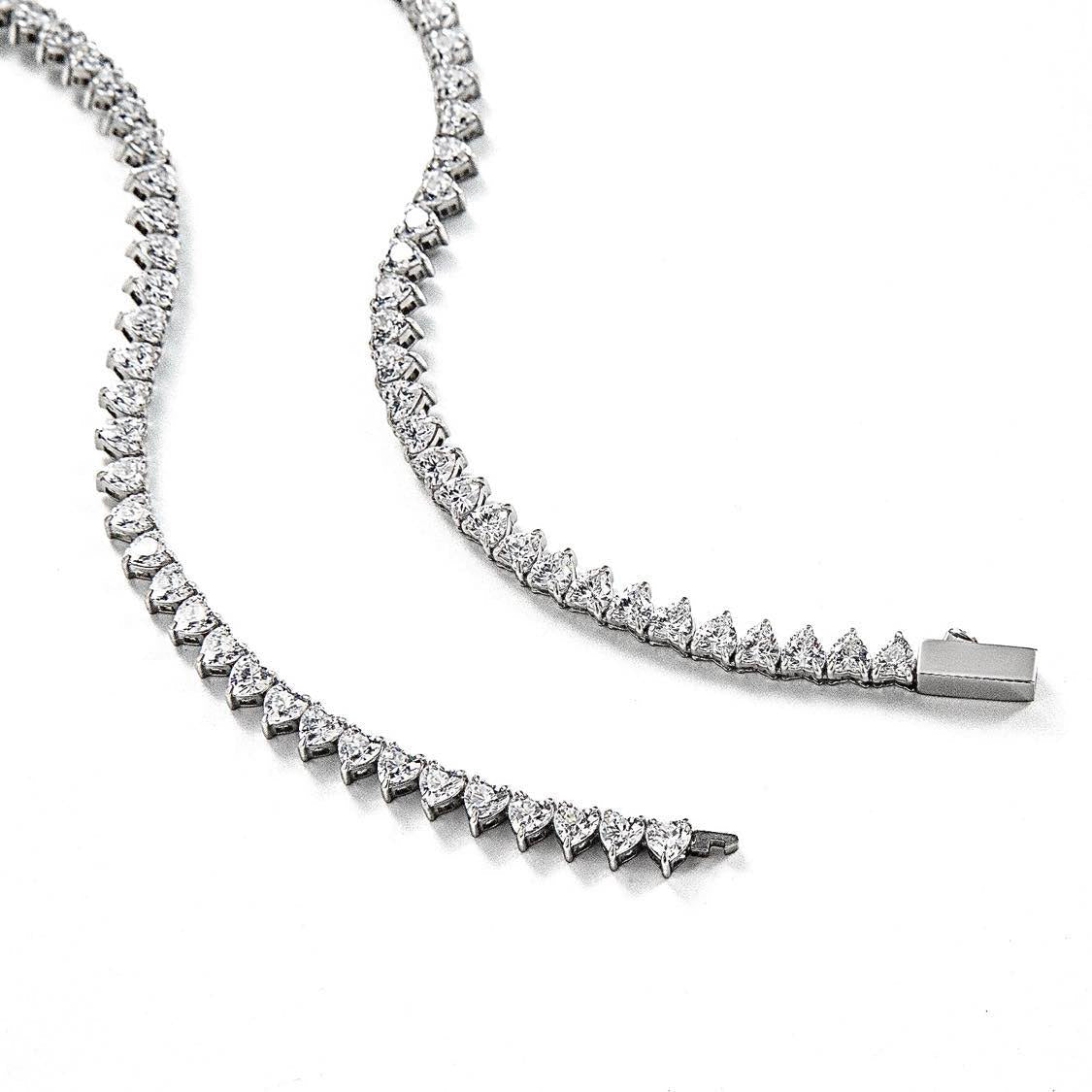 Heart Tennis Necklace - 4mm