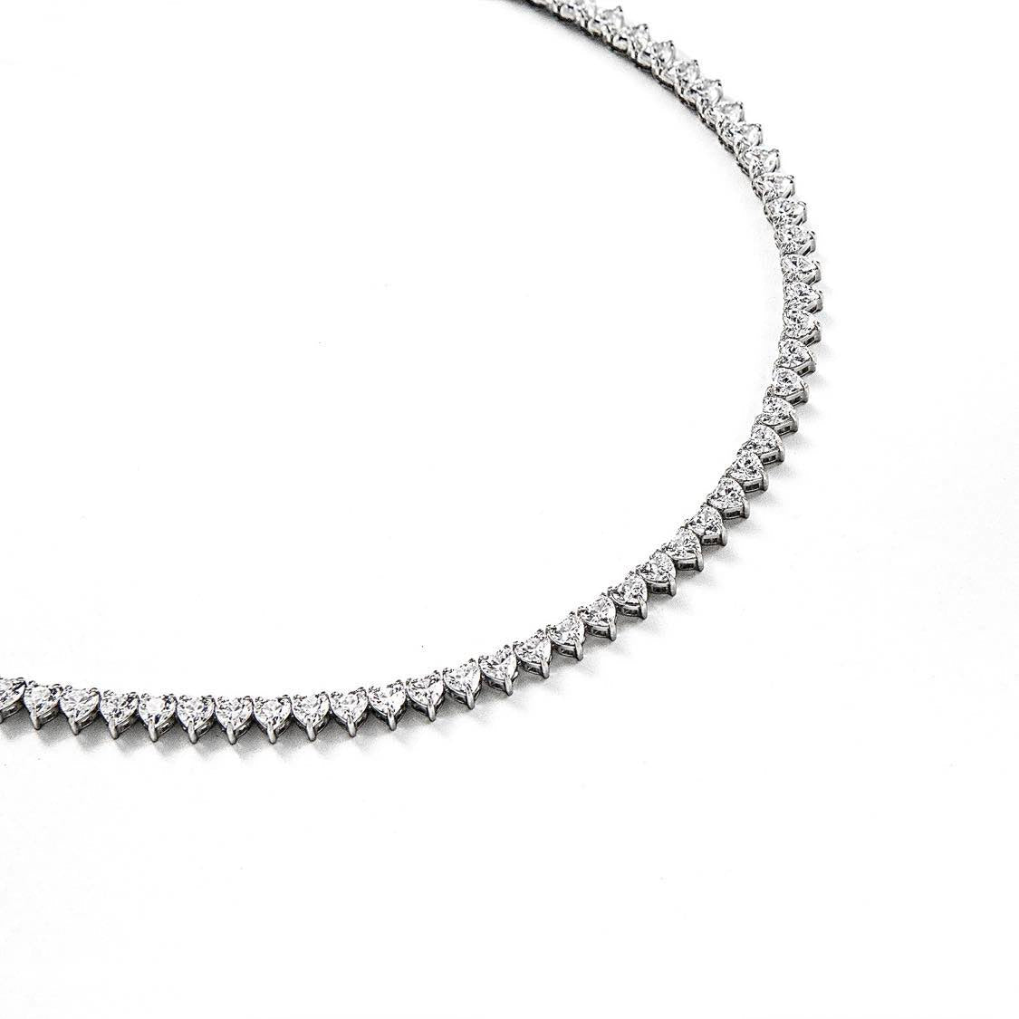 Heart Tennis Necklace - 4mm