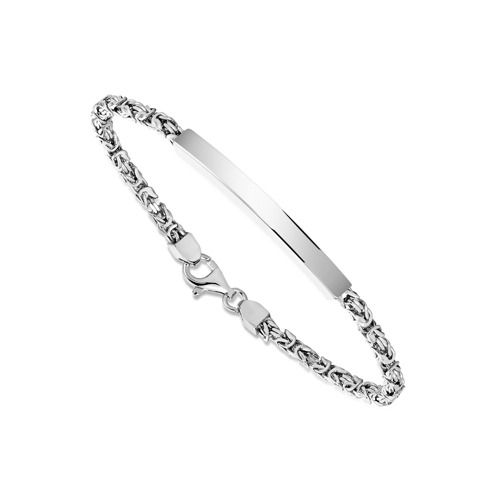 Sterling Silver Engravable Byzantine Bracelet