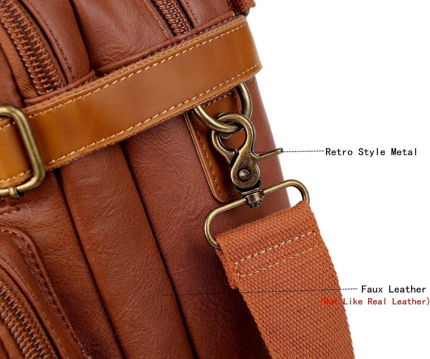 Men’s Leather Messenger Bag – Secure Anti-Theft Convertible Work