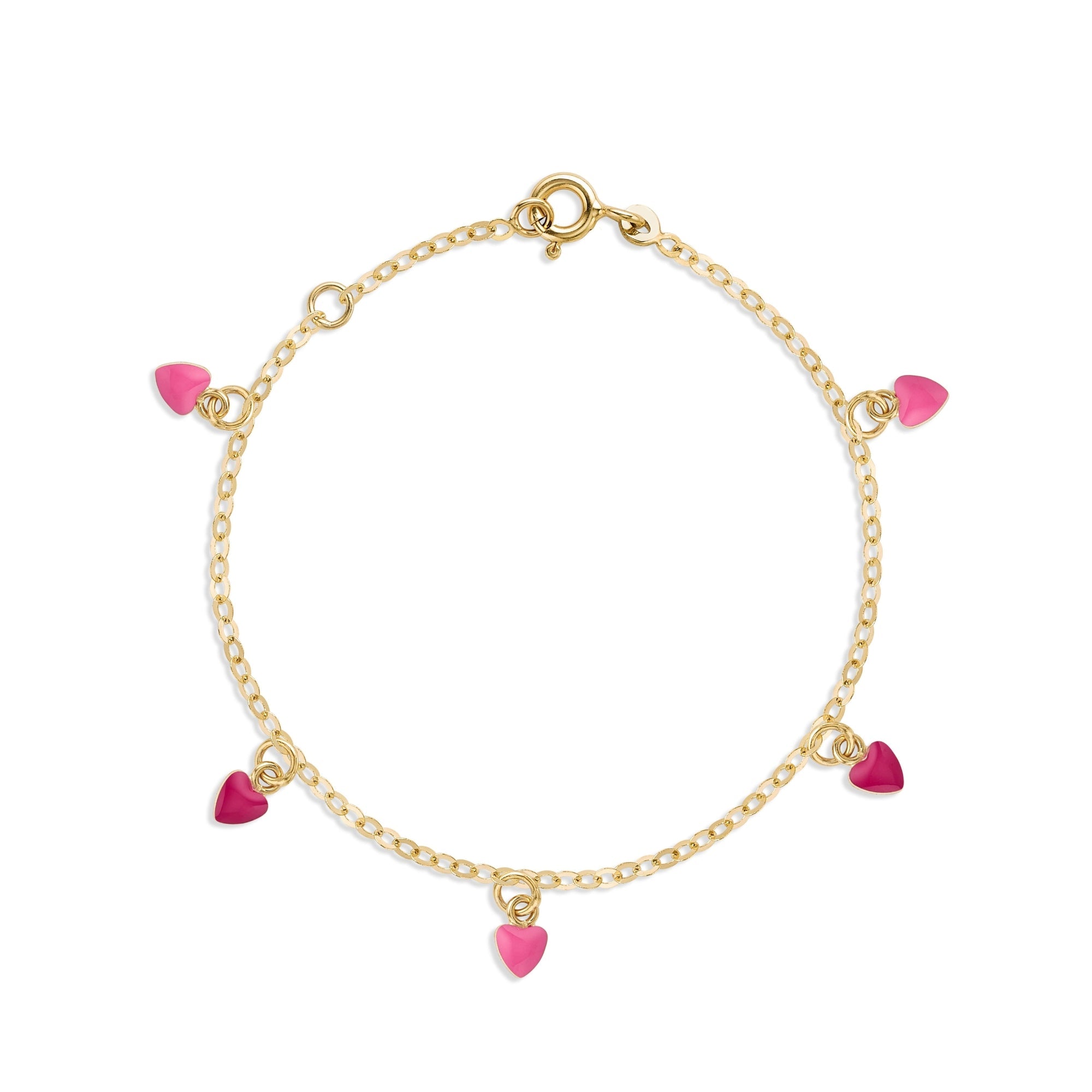 14K Gold Enamel Heart Bracelet for Kids