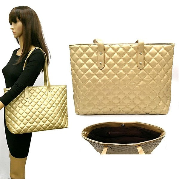 Weaving Quilted Pattern Soft Tote Bag