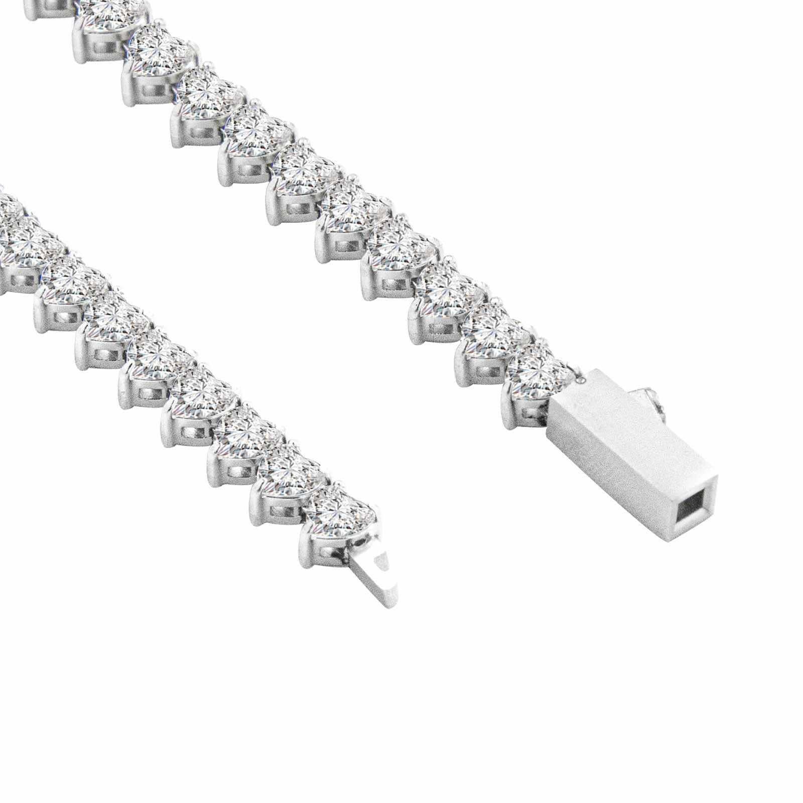 Heart Tennis Necklace - 4mm