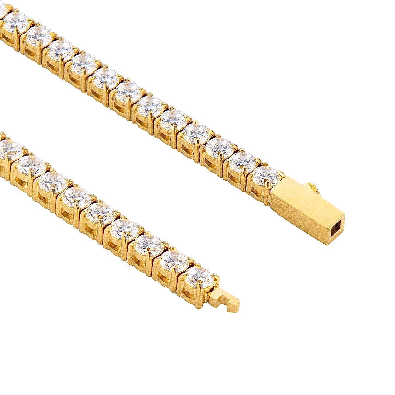 4mm Gold Tennis Bracelet - Thin
