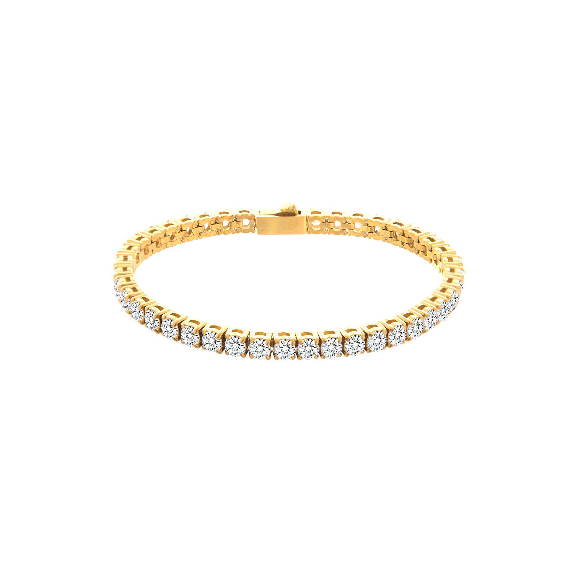 4mm Gold Tennis Bracelet - Thin