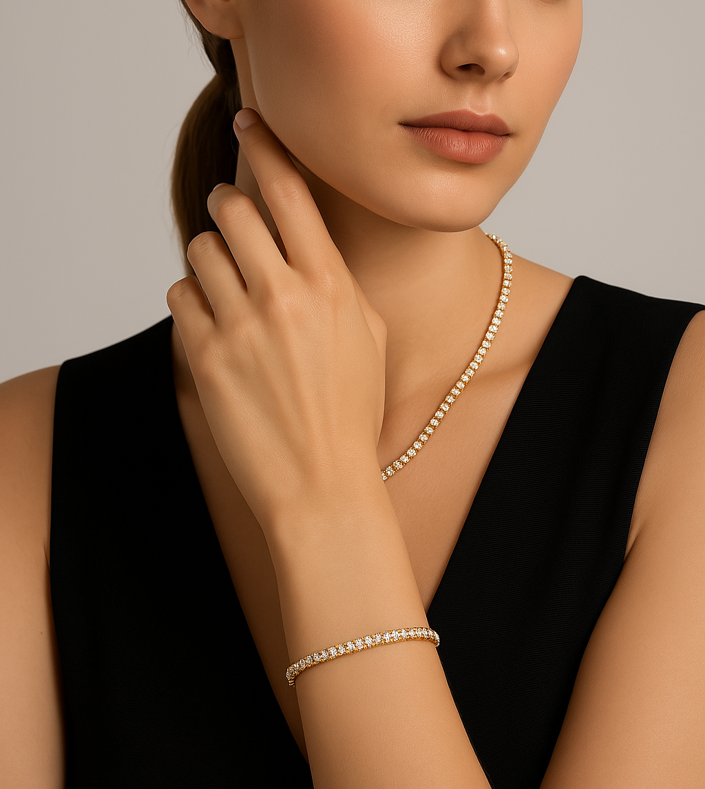 4mm Gold Tennis Bracelet - Thin