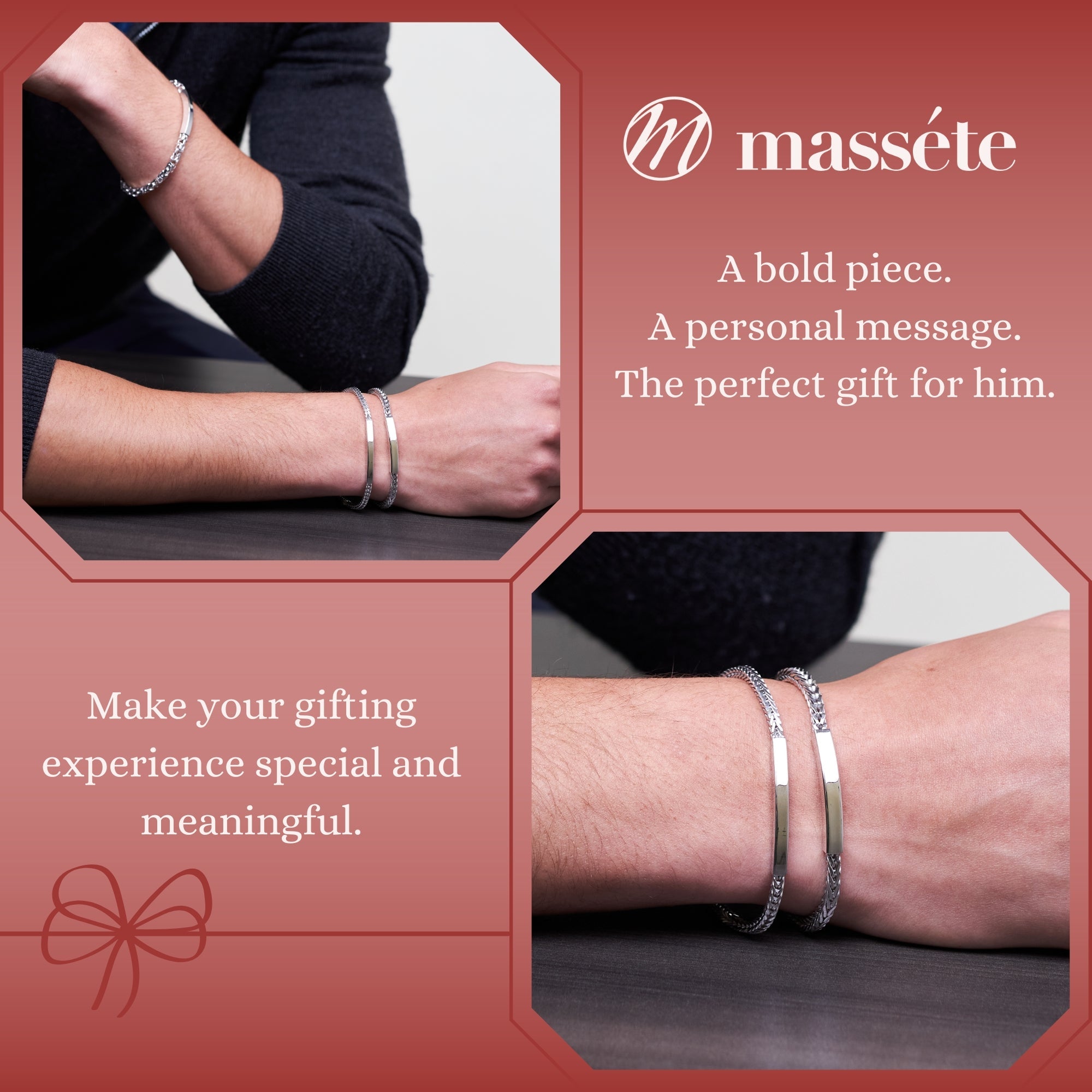 Sterling Silver Men’s ID Bracelet – Engravable