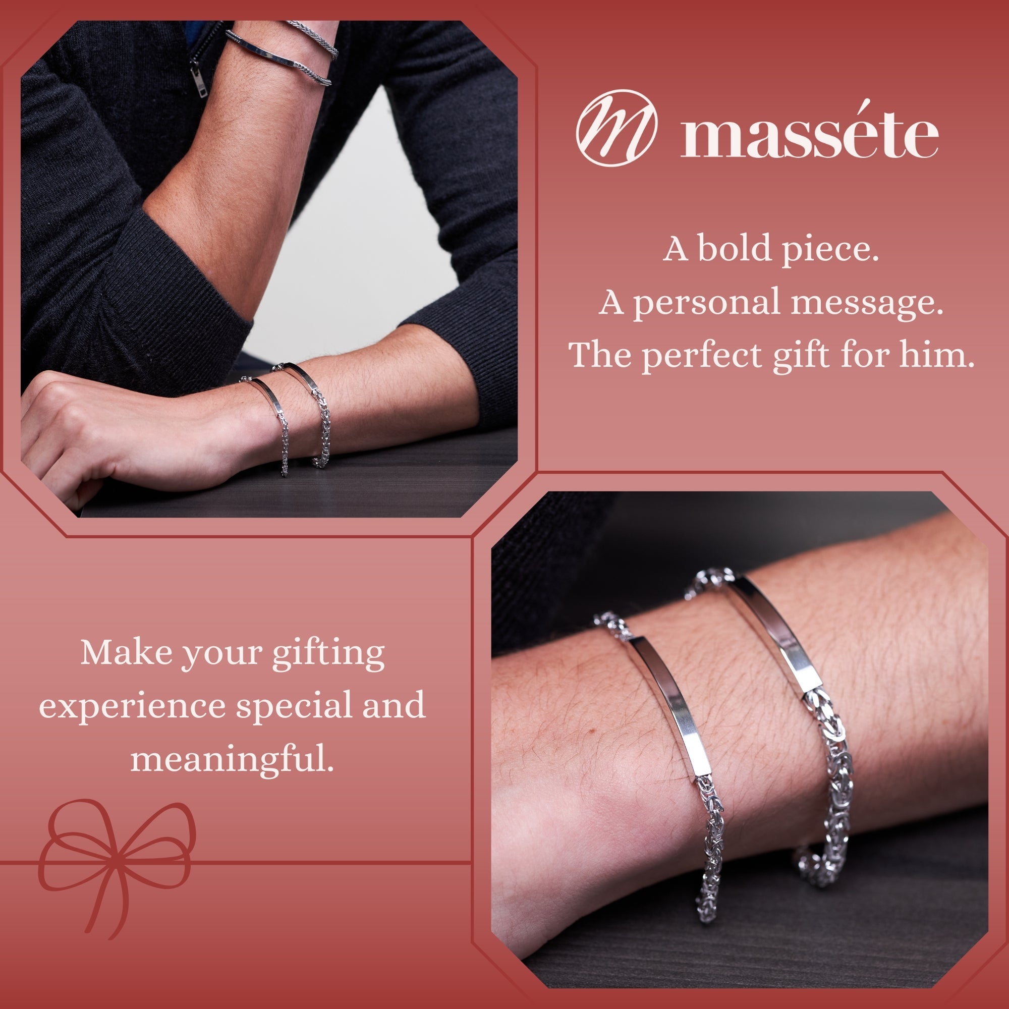 Sterling Silver Engravable Byzantine Bracelet