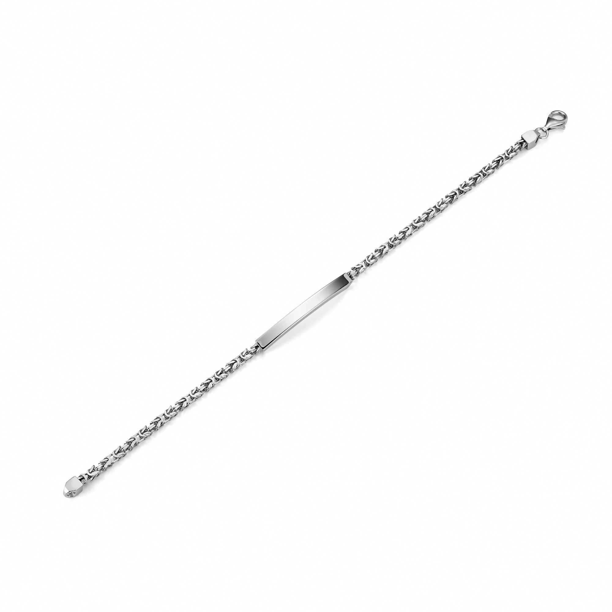 Sterling Silver Engravable Byzantine Bracelet