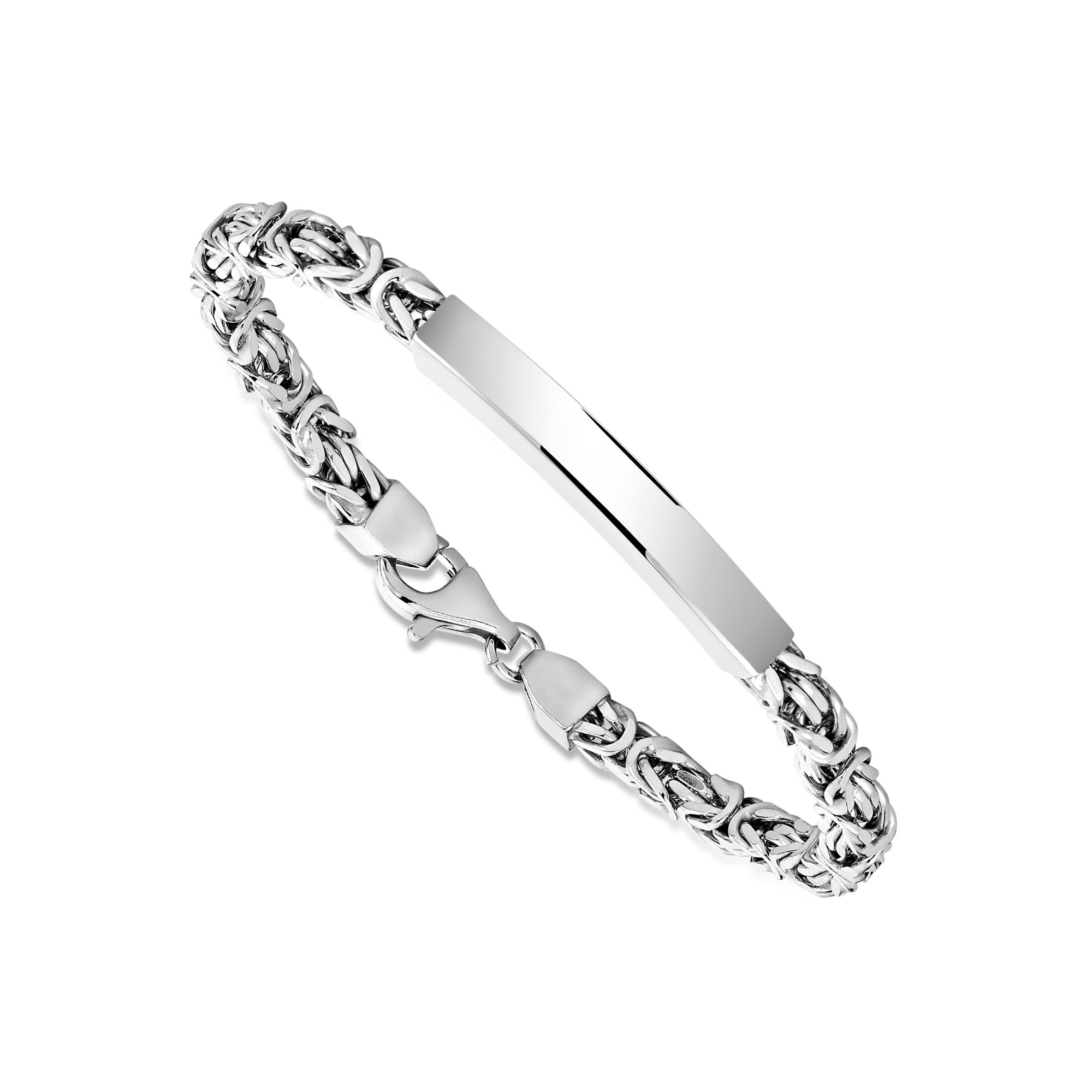 Sterling Silver Engravable Byzantine Bracelet