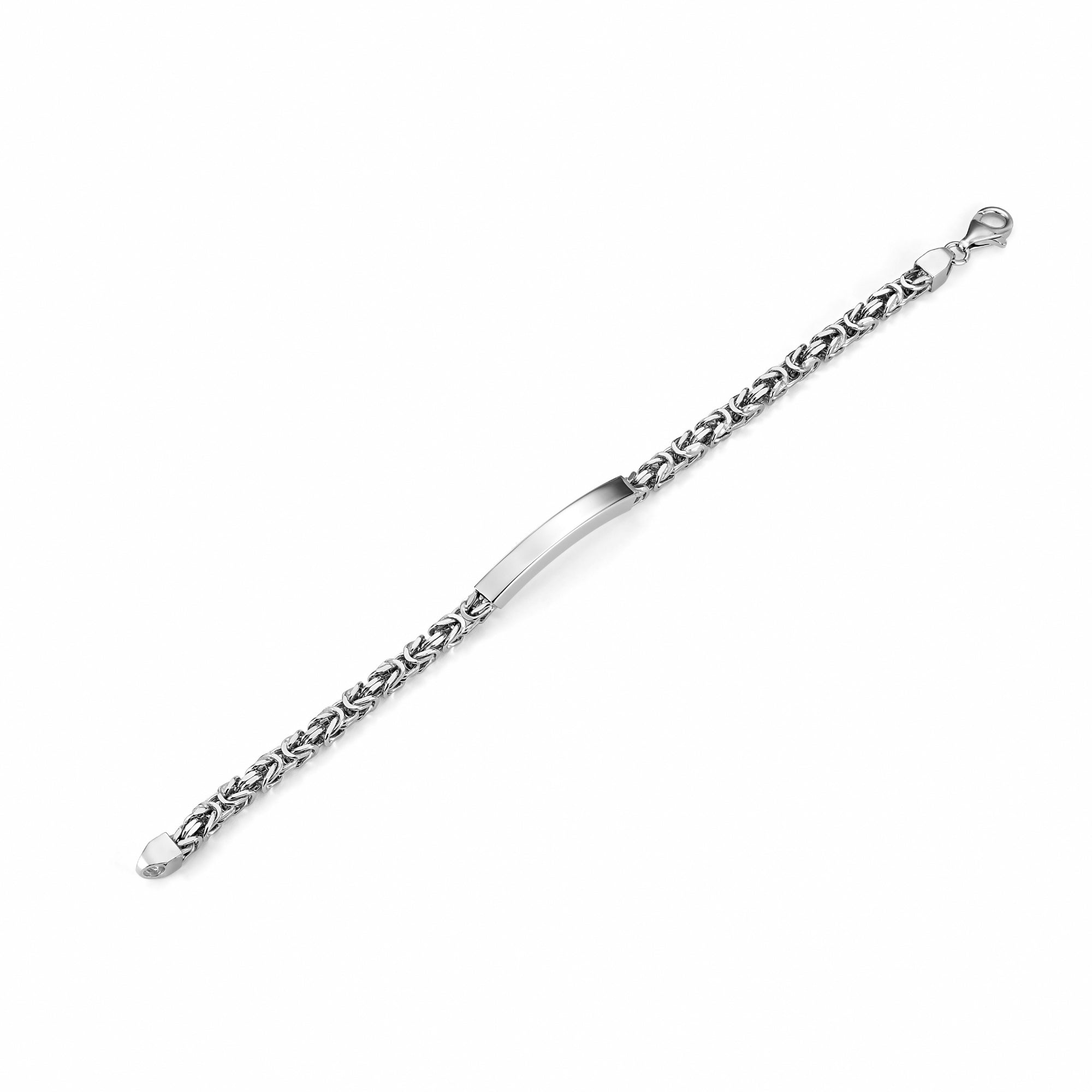 Sterling Silver Engravable Byzantine Bracelet