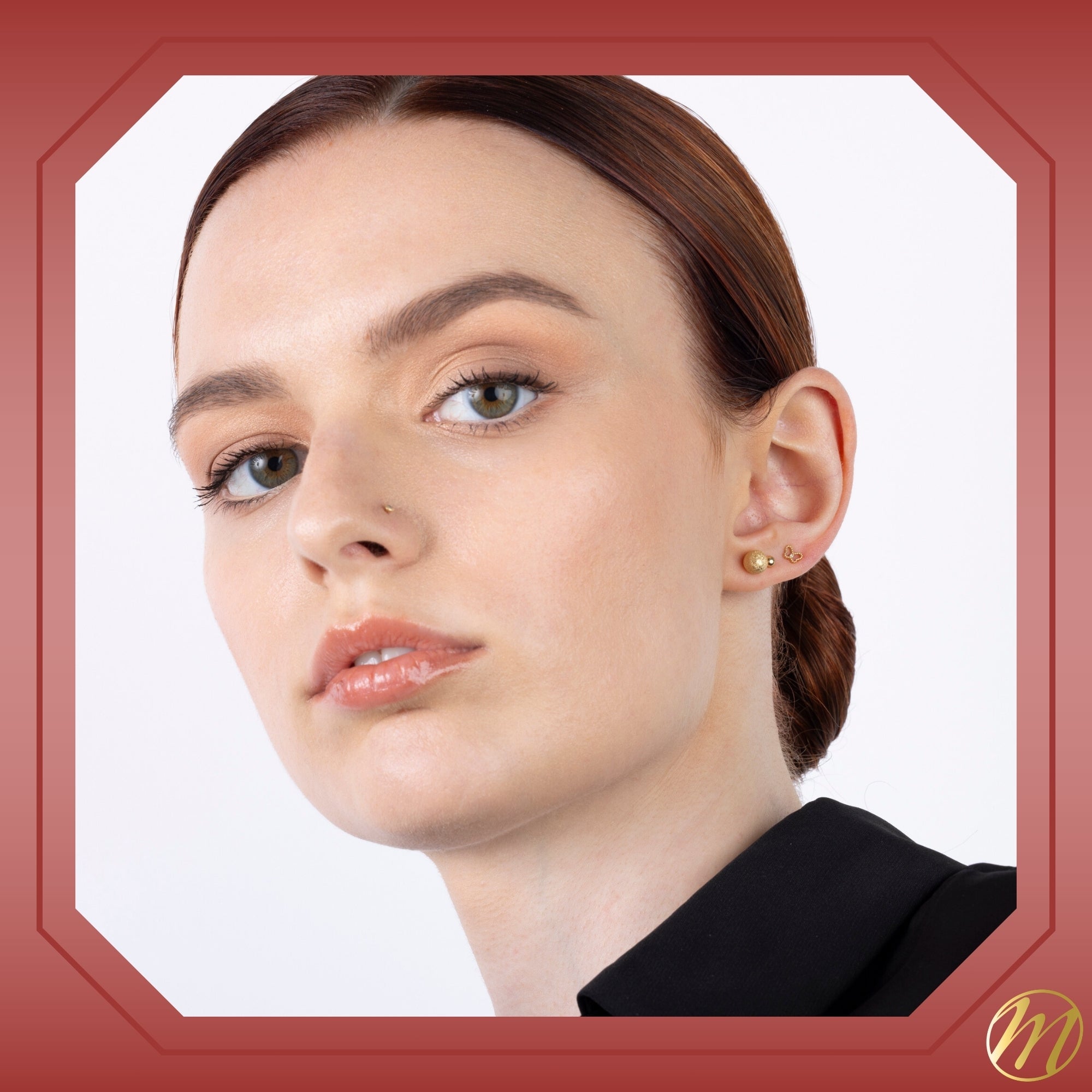 Chic Butterfly Diamond Stud Earrings (14K Gold)