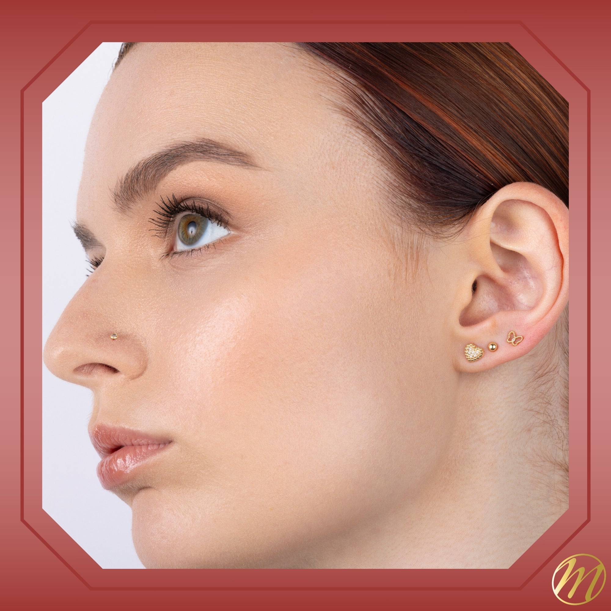 Chic Butterfly Diamond Stud Earrings (14K Gold)