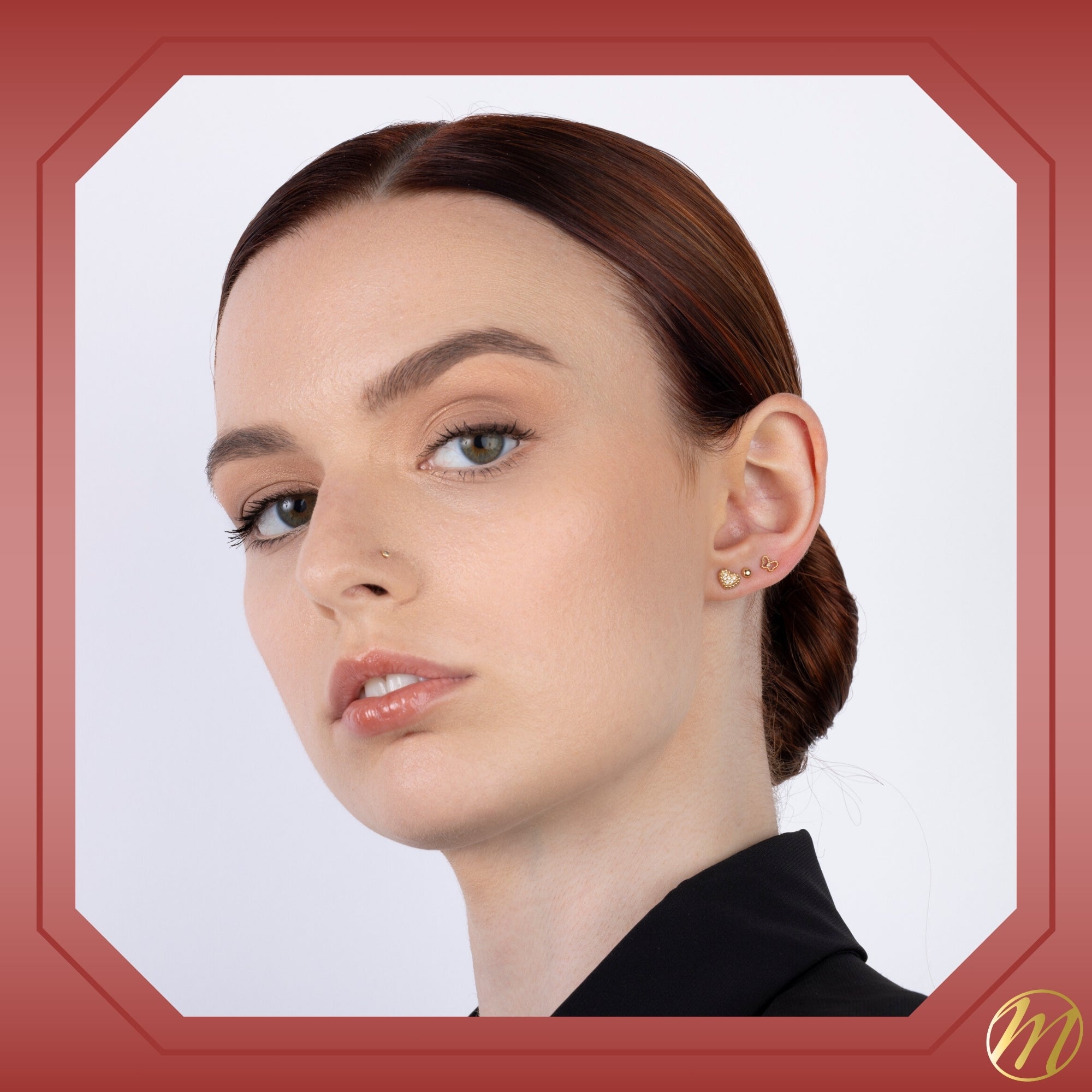 Chic Pavé Heart Earrings – 14K Gold