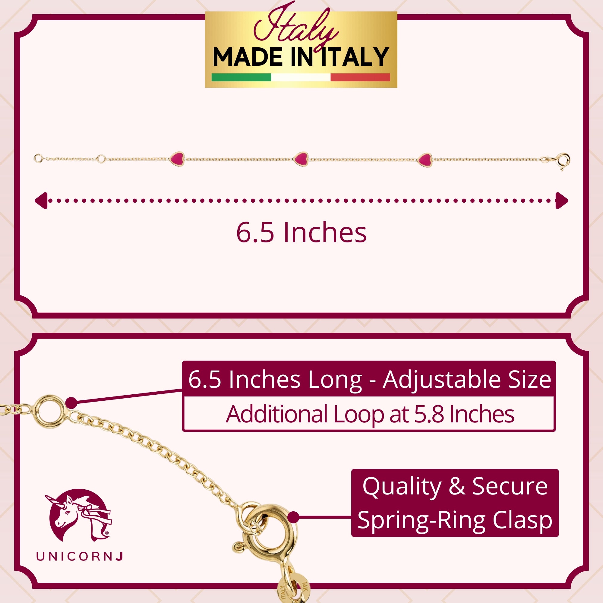 14K Gold Heart Bracelet – Elegant & Italian