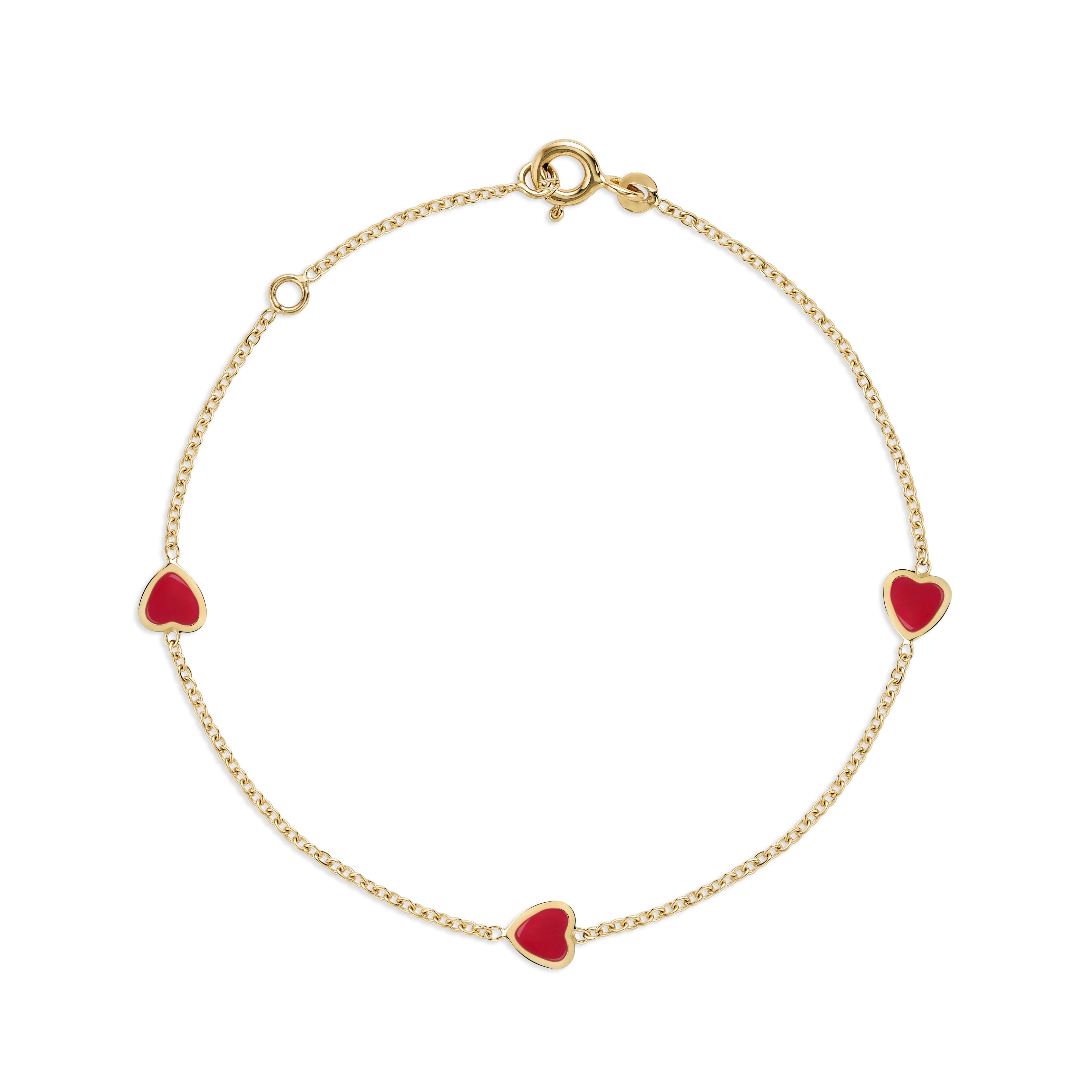 14K Gold Heart Bracelet – Elegant & Italian